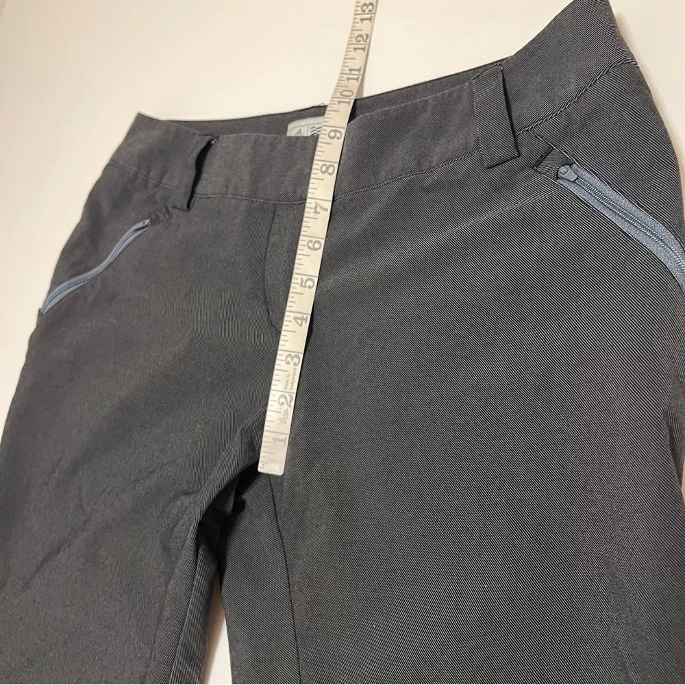 Adidas Pants Womens charcoal Gray Chino Lightweight Casual Zip Pocket, sz 6
